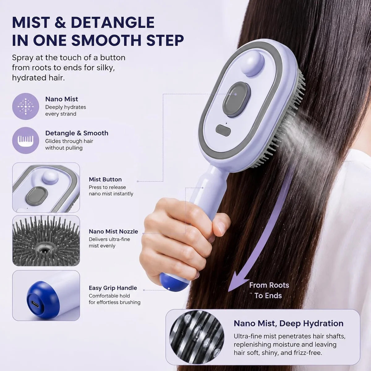Electric Spray Retractable Air Cushion Comb